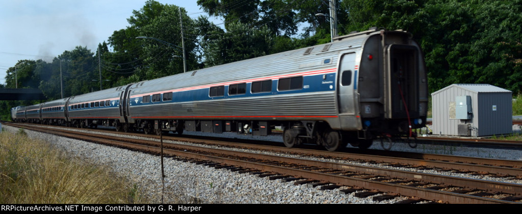 Amtrak Regional 66 speeds away from Lynchburg.